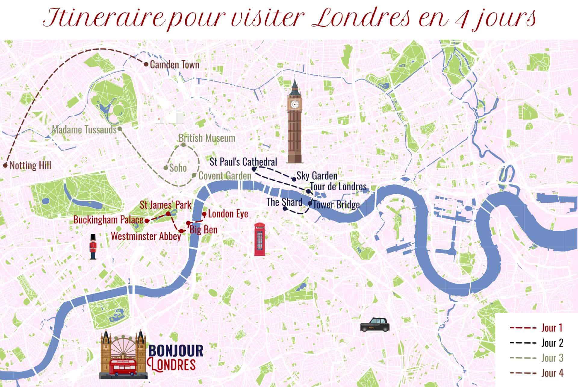 map londres 4 jours map londres 4 jours