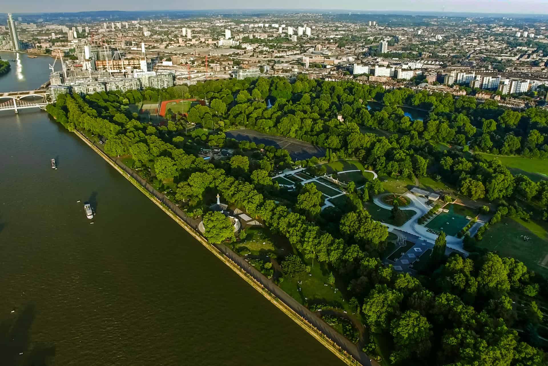 vue aerienne des jardins